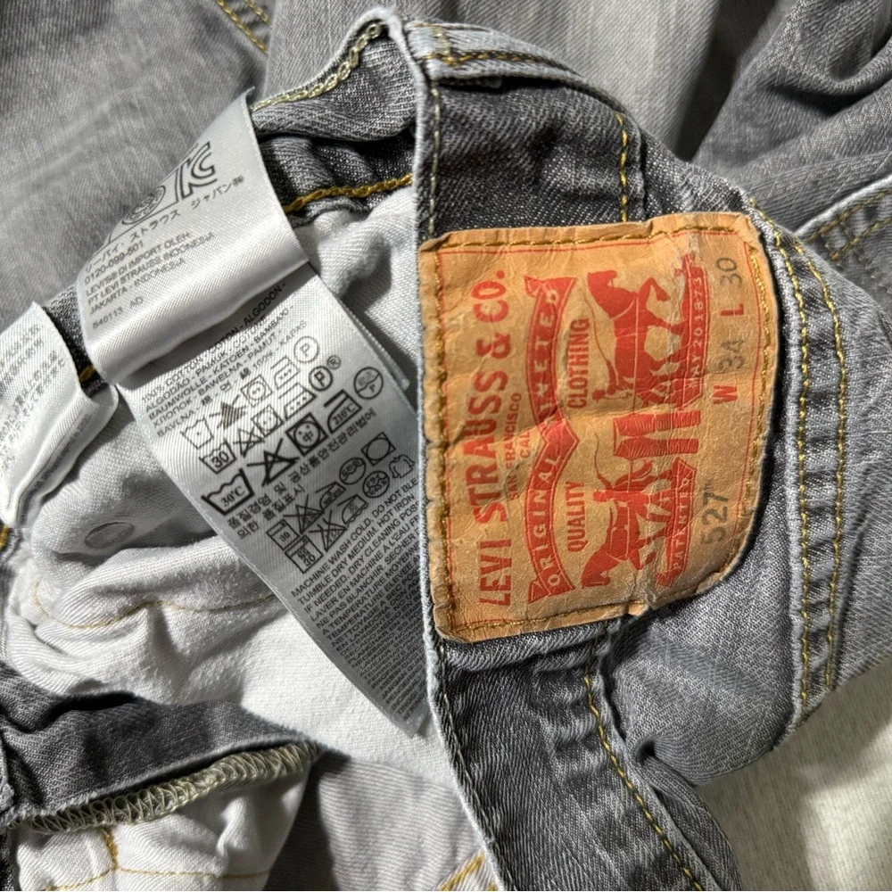 Levis 527 Jeans Mens 33x28‎ Gray Regular Bootcut Mid Rise